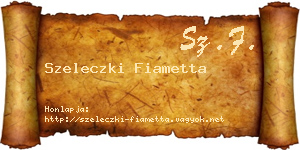 Szeleczki Fiametta névjegykártya